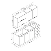 Minar 190 Cm Mutfak Dolabı Beyaz Antrasit 190-A2 thumbnail 8