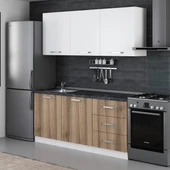 Minar 180 Cm Mutfak Dolabı Beyaz Dore 180-D1 thumbnail 5