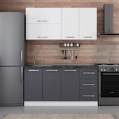 Minar 160 Cm Mutfak Dolabı Beyaz Antrasit 160-A2 thumbnail 1