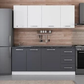 Minar 195 Cm Mutfak Dolabı Beyaz Antrasit 195-A1 thumbnail 1