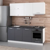 Minar 200 Cm Mutfak Dolabı Beyaz Antrasit 200-A8 thumbnail 3