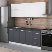 Minar 205 Cm Mutfak Dolabı Beyaz Antrasit 205-A2 thumbnail 3