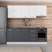 Minar 225 Cm Mutfak Dolabı Beyaz Antrasit 225-A5 thumbnail 1