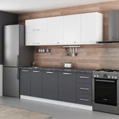 Minar 220 Cm Mutfak Dolabı Beyaz Antrasit 220-A2 thumbnail 3