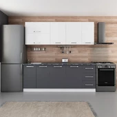 Minar 220 Cm Mutfak Dolabı Beyaz Antrasit 220-A2 thumbnail 1