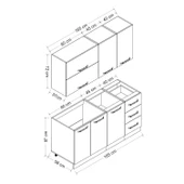 Minar 165 Cm Mutfak Dolabı Beyaz 165-B2 thumbnail 8