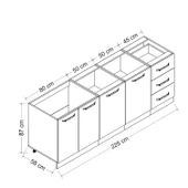 Minar 225 Cm Mutfak Dolabı Beyaz Dore 225-D1 thumbnail 8