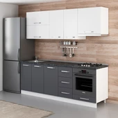 Minar 225 Cm Mutfak Dolabı Beyaz Antrasit 225-A5 thumbnail 3