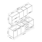 Minar 245 Cm Mutfak Dolabı Beyaz Antrasit 245-A6 thumbnail 8