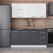 Minar 175 Cm Mutfak Dolabı Beyaz Antrasit 175-A2 - 1