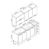 Minar 205 Cm Mutfak Dolabı Beyaz Antrasit 205-A2 thumbnail 8