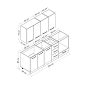 Minar 225 Cm Mutfak Dolabı Beyaz Antrasit 225-A6 thumbnail 8