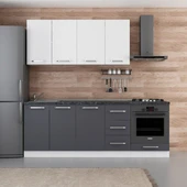 Minar 225 Cm Mutfak Dolabı Beyaz Antrasit 225-A6 thumbnail 1