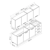 Minar 240 Cm Mutfak Dolabı Beyaz Dore 240-D3 thumbnail 8