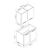 Minar 100 Cm Mutfak Dolabı Beyaz 100-B2 thumbnail 8