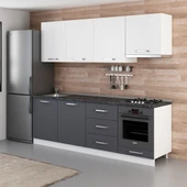 Minar 240 Cm Mutfak Dolabı Beyaz Antrasit 240-A9 thumbnail 3