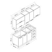 Minar 225 Cm Mutfak Dolabı Beyaz Dore 225-D4 thumbnail 8