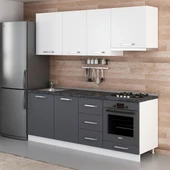 Minar 215 Cm Mutfak Dolabı Beyaz Antrasit 215-A5 thumbnail 3