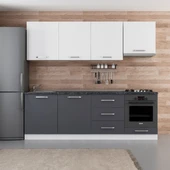 Minar 240 Cm Mutfak Dolabı Beyaz Antrasit 240-A9 thumbnail 1