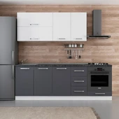 Minar 235 Cm Mutfak Dolabı Beyaz Antrasit 235-A6 thumbnail 1