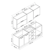 Minar 210 Cm Mutfak Dolabı Beyaz Antrasit 210-A5 thumbnail 8