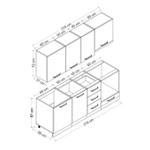 Minar 215 Cm Mutfak Dolabı Beyaz Antrasit 215-A5 thumbnail 8