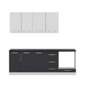 Minar 230 Cm Mutfak Dolabı Beyaz Antrasit 230-A6 thumbnail 5