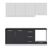 Minar 210 Cm Mutfak Dolabı Beyaz Antrasit 210-A8 thumbnail 5