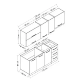 Minar 235 Cm Mutfak Dolabı Beyaz Antrasit 235-A7 thumbnail 8