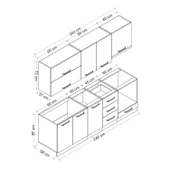Minar 240 Cm Mutfak Dolabı Beyaz Dore 240-D6 thumbnail 8