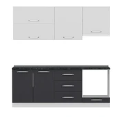 Minar 210 Cm Mutfak Dolabı Beyaz Antrasit 210-A5 thumbnail 5