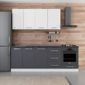 Minar 230 Cm Mutfak Dolabı Beyaz Antrasit 230-A6 thumbnail 1