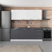 Minar 220 Cm Mutfak Dolabı Beyaz Antrasit 220-A1 thumbnail 1