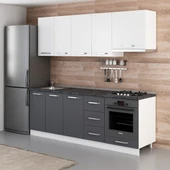 Minar 225 Cm Mutfak Dolabı Beyaz Antrasit 225-A8 thumbnail 3