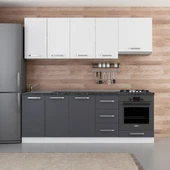 Minar 225 Cm Mutfak Dolabı Beyaz Antrasit 225-A8 thumbnail 1