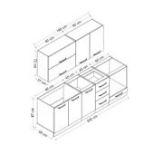 Minar 240 Cm Mutfak Dolabı Beyaz Dore 240-D4 thumbnail 8