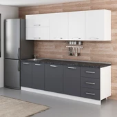 Minar 250 Cm Mutfak Dolabı Beyaz Antrasit 250-A1 thumbnail 3