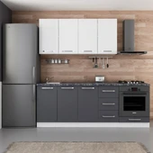 Minar 220 Cm Mutfak Dolabı Beyaz Antrasit 220-A4 thumbnail 1