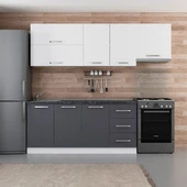 Minar 240 Cm Mutfak Dolabı Beyaz Antrasit 240-A5 thumbnail 1