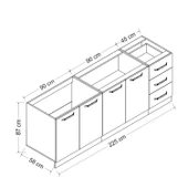 Minar 225 Cm Mutfak Dolabı Beyaz Dore 225-D2 - 8