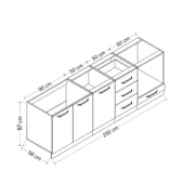 Minar 250 Cm Mutfak Dolabı Beyaz Antrasit 250-A3 - 8