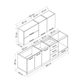 Minar 250 Cm Mutfak Dolabı Beyaz Dore 250-D6 thumbnail 8