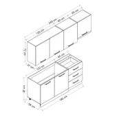 Minar 240 Cm Mutfak Dolabı Beyaz Dore 240-D8 thumbnail 8