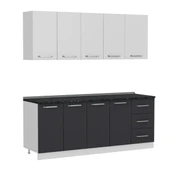 Minar 205 Cm Mutfak Dolabı Beyaz Antrasit 205-A1 thumbnail 6