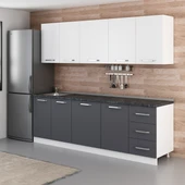 Minar 245 Cm Mutfak Dolabı Beyaz Antrasit 245-A1 thumbnail 3