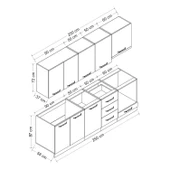 Minar 250 Cm Mutfak Dolabı Beyaz Antrasit 250-A5 thumbnail 8