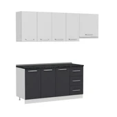 Minar 220 Cm Mutfak Dolabı Beyaz Antrasit 220-A5 thumbnail 6