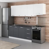 Minar 245 Cm Mutfak Dolabı Beyaz Antrasit 245-A8 thumbnail 3