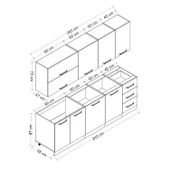 Minar 245 Cm Mutfak Dolabı Beyaz Dore 245-D2 thumbnail 8