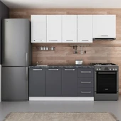 Minar 220 Cm Mutfak Dolabı Beyaz Antrasit 220-A5 thumbnail 1